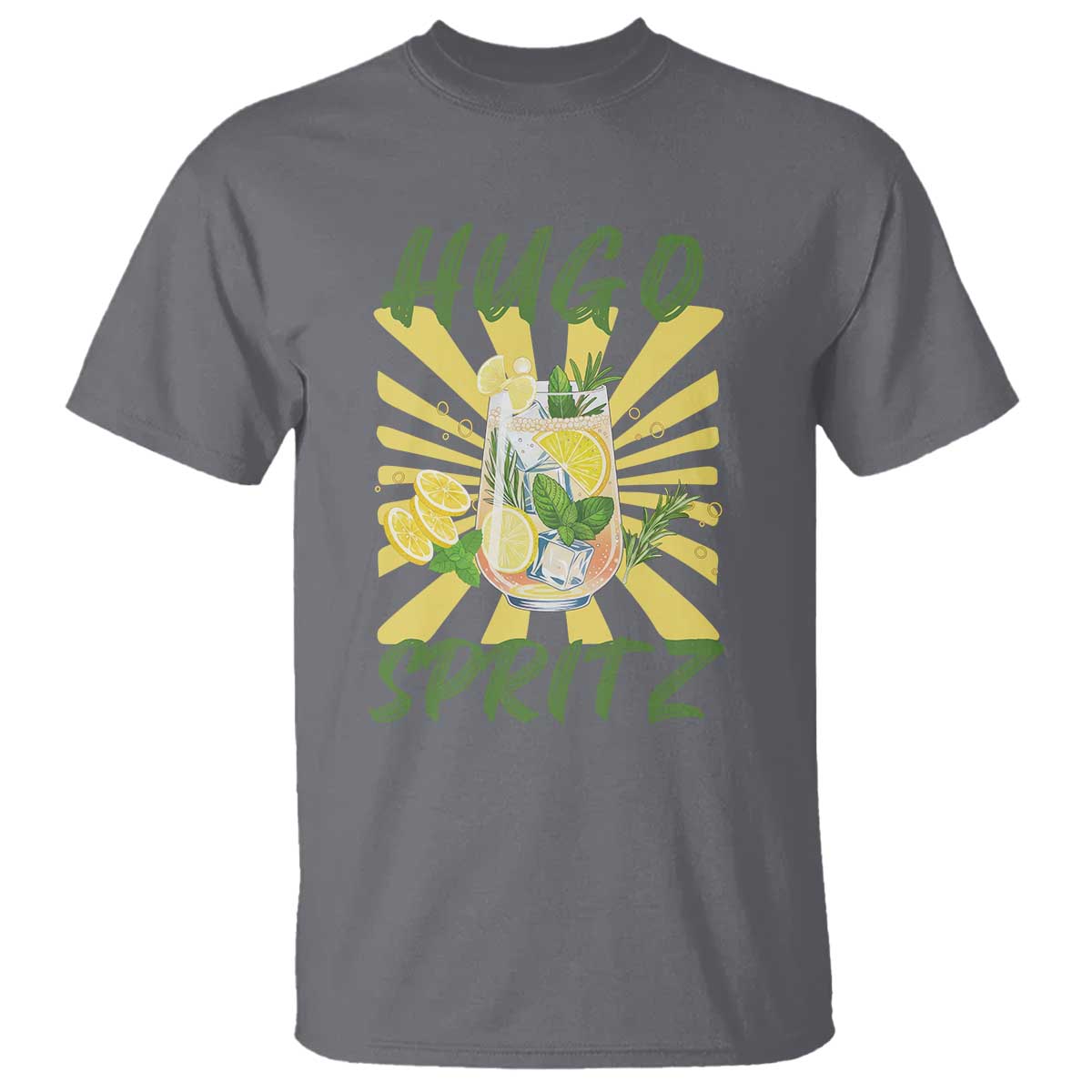 Hugo Spritz T Shirt Funny Tropical Cocktail Vacation TS12 Charcoal Print Your Wear