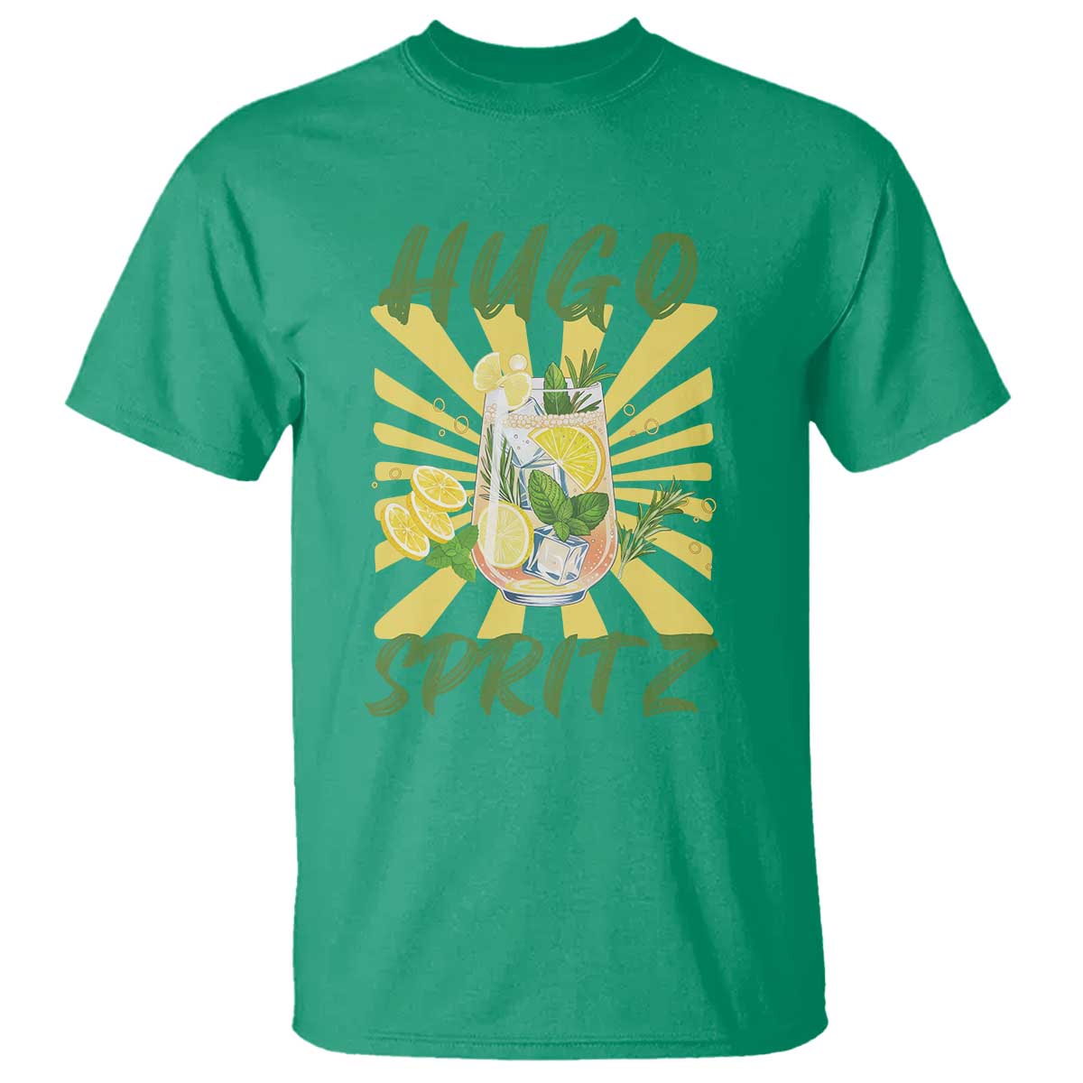 Hugo Spritz T Shirt Funny Tropical Cocktail Vacation TS12 Irish Green Print Your Wear