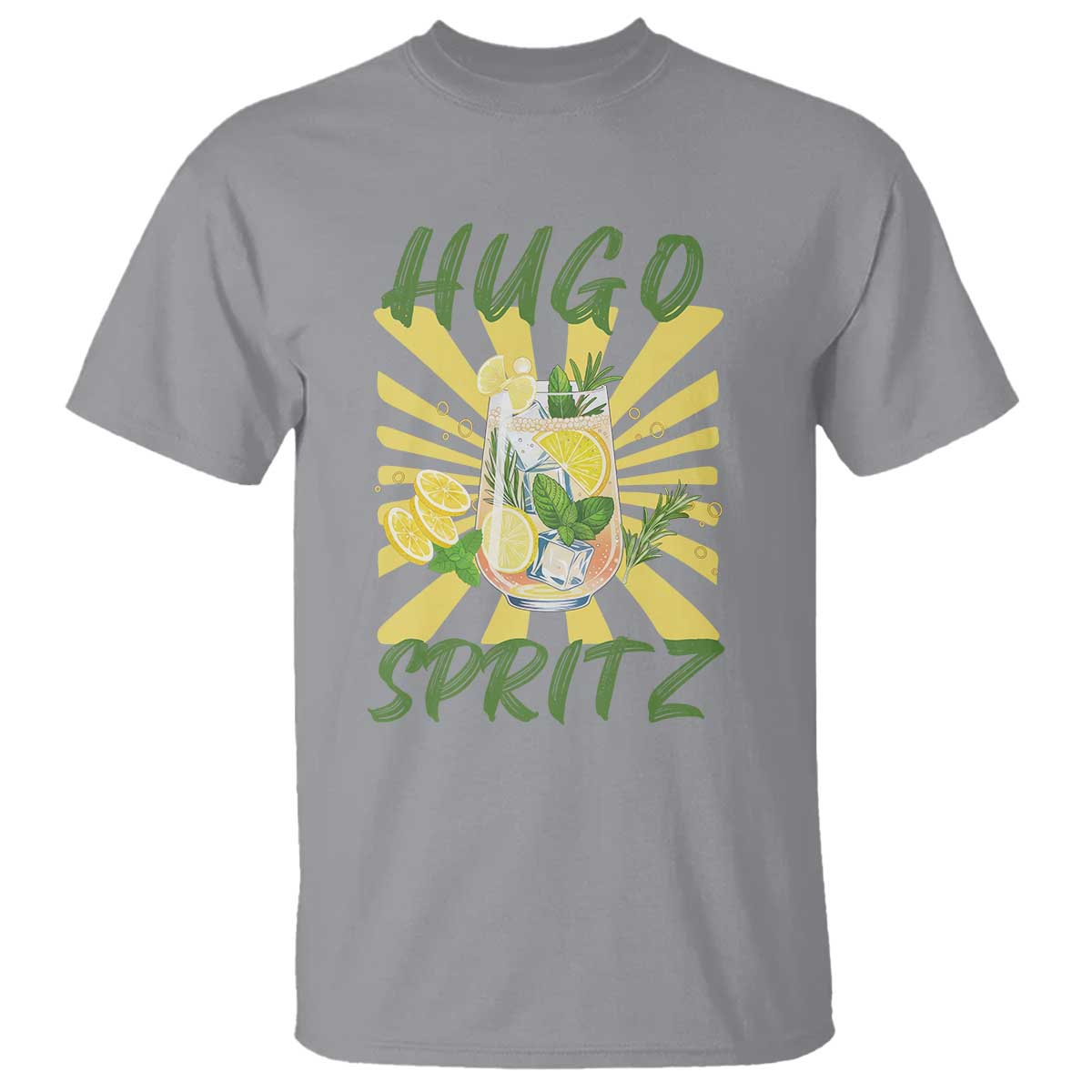 Hugo Spritz T Shirt Funny Tropical Cocktail Vacation TS12 Sport Gray Print Your Wear