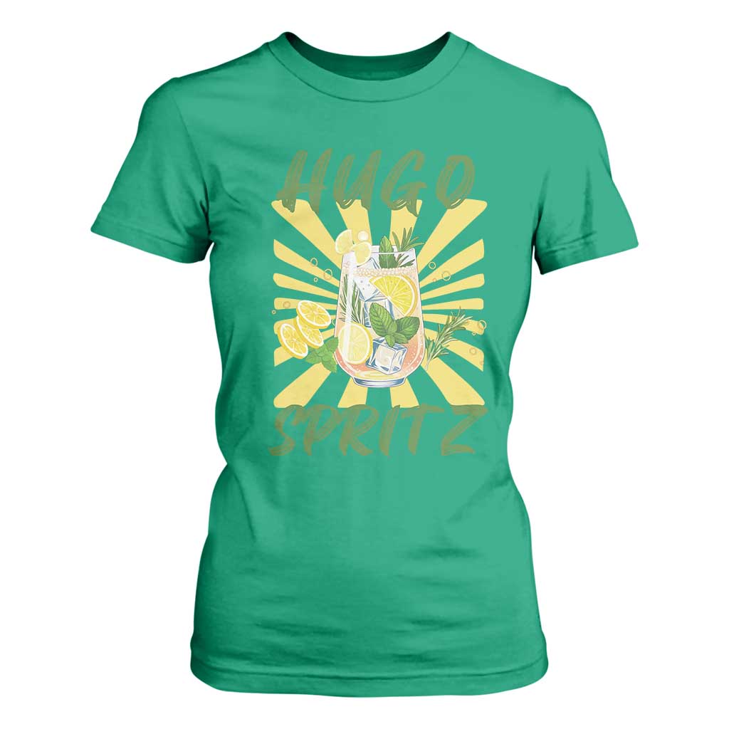 Hugo Spritz T Shirt For Women Funny Tropical Cocktail Vacation TS12 Irish Green Print Your Wear