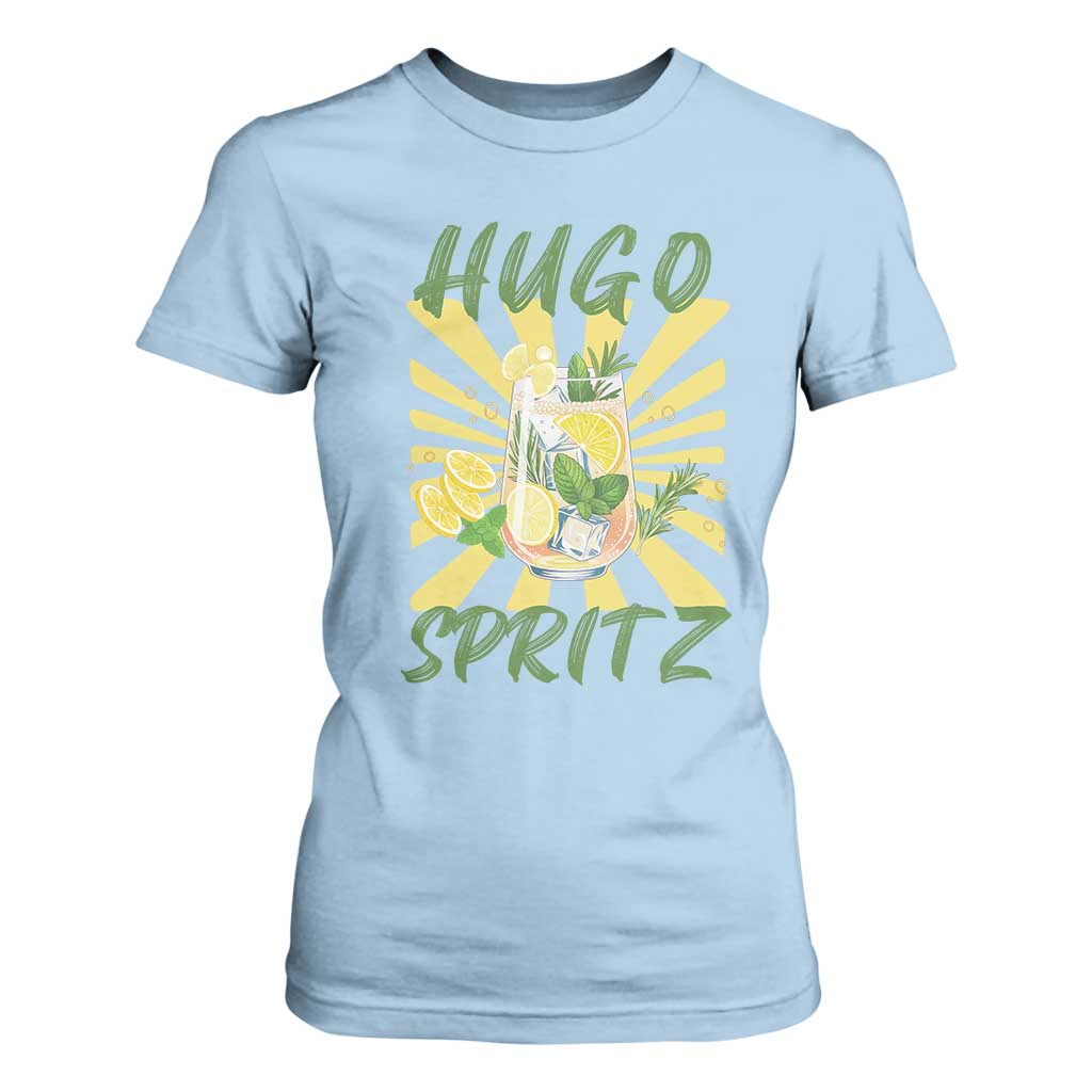 Hugo Spritz T Shirt For Women Funny Tropical Cocktail Vacation TS12 Light Blue Print Your Wear