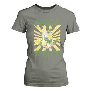 Hugo Spritz T Shirt For Women Funny Tropical Cocktail Vacation TS12 Military Green Print Your Wear