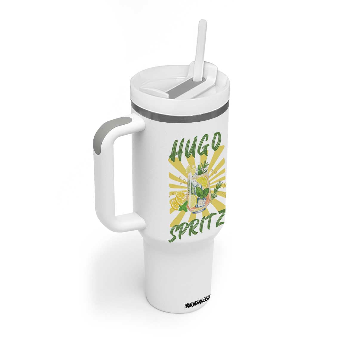 Hugo Spritz Tumbler With Handle Funny Tropical Cocktail Vacation