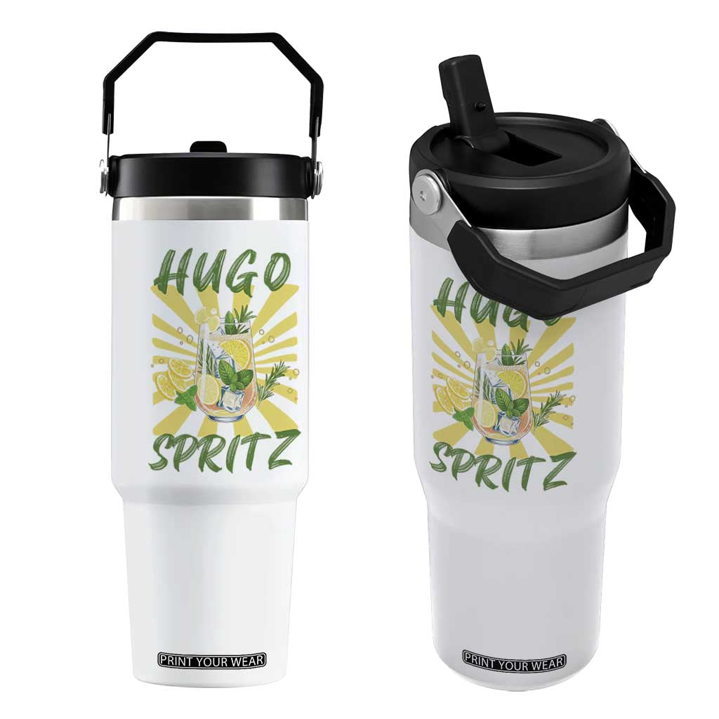 Hugo Spritz Flip Straw Tumbler Funny Tropical Cocktail Vacation TS12 One Size: 30 oz White Print Your Wear