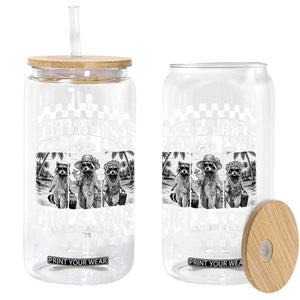 Funny Raccoon Girls Trip Travel Glass Can Feral And Free TS12 Print Your Wear