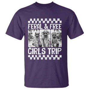 Funny Raccoon Girls Trip Travel T Shirt Feral And Free TS12 Purple Print Your Wear