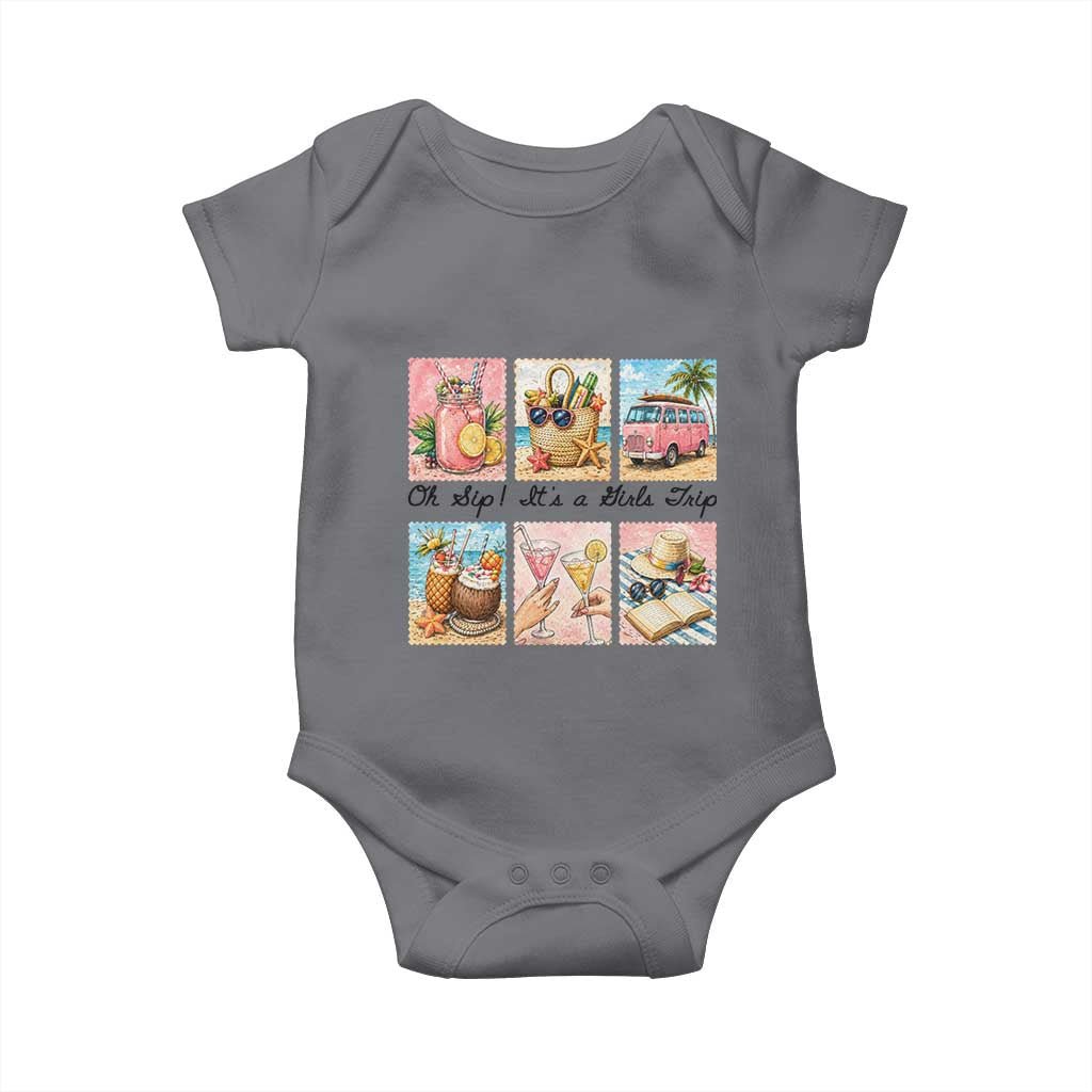 Oh Sip It Is A Girls Trip Baby Onesie Beach Trip Best Friends Gift TS12 Charcoal Print Your Wear