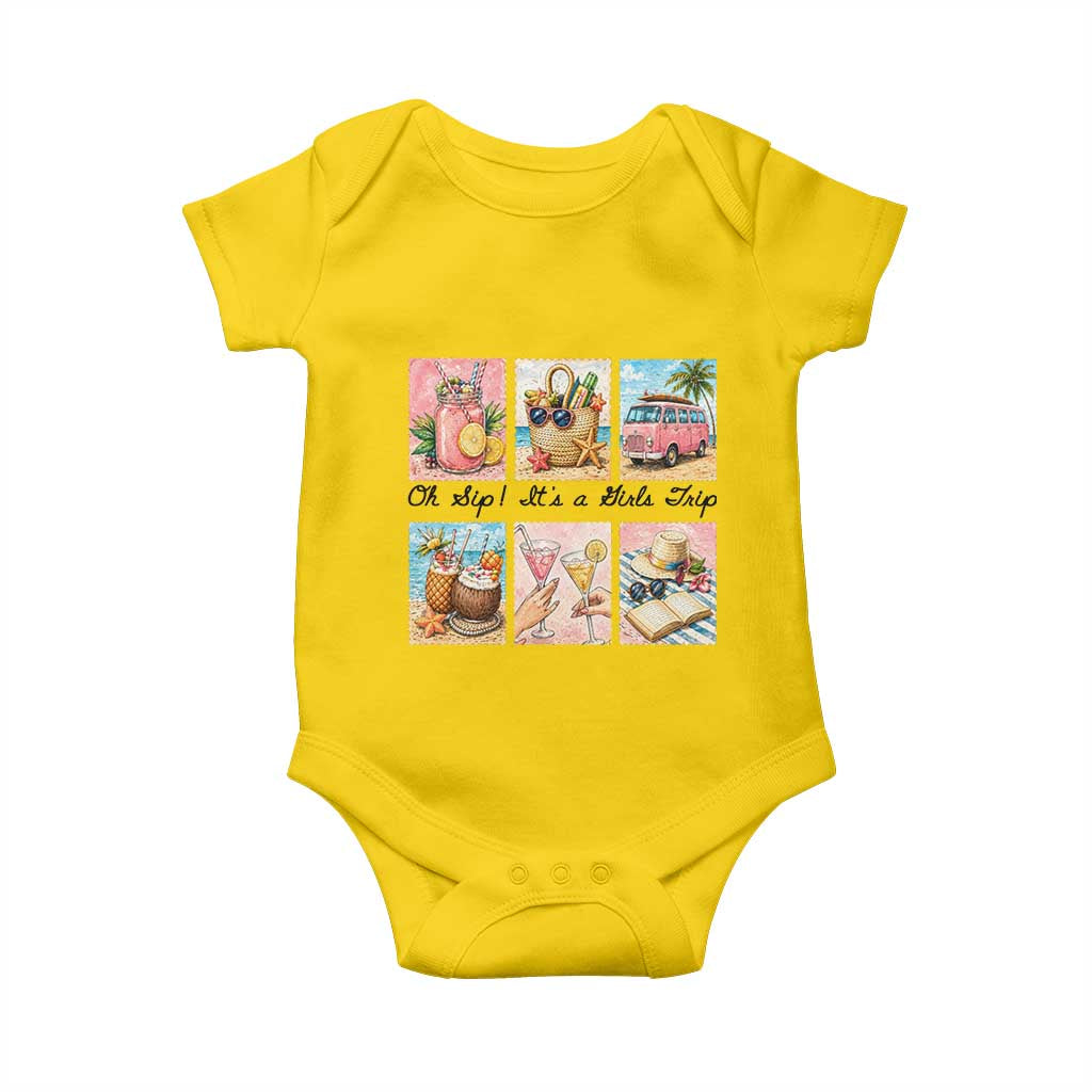 Oh Sip It Is A Girls Trip Baby Onesie Beach Trip Best Friends Gift TS12 Daisy Print Your Wear