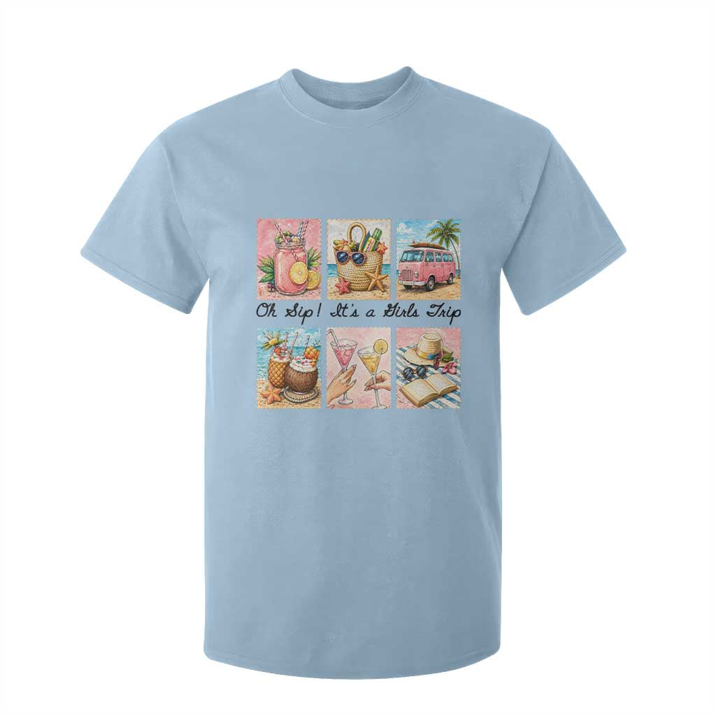 Oh Sip It Is A Girls Trip T Shirt For Kid Beach Trip Best Friends Gift TS12 Light Blue Print Your Wear
