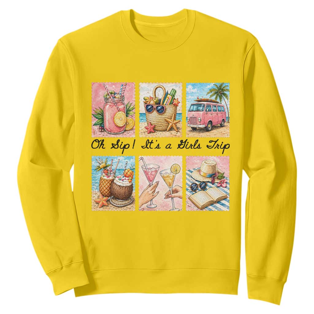Oh Sip It Is A Girls Trip Sweatshirt Beach Trip Best Friends Gift TS12 Daisy Print Your Wear