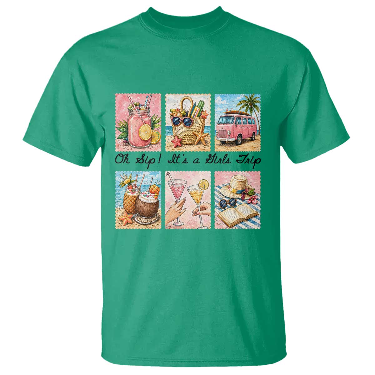 Oh Sip It Is A Girls Trip T Shirt Beach Trip Best Friends Gift TS12 Irish Green Print Your Wear