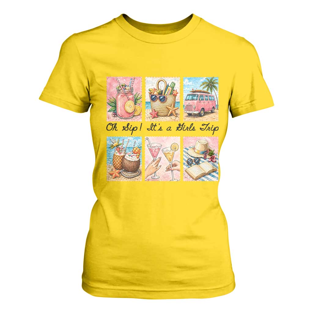 Oh Sip It Is A Girls Trip T Shirt For Women Beach Trip Best Friends Gift TS12 Daisy Print Your Wear
