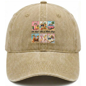 Oh Sip It Is A Girls Trip Washed Cotton Baseball Cap Beach Trip Best Friends Gift TS12 Print Your Wear