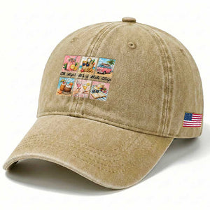 Oh Sip It Is A Girls Trip Washed Cotton Baseball Cap Beach Trip Best Friends Gift TS12 Print Your Wear
