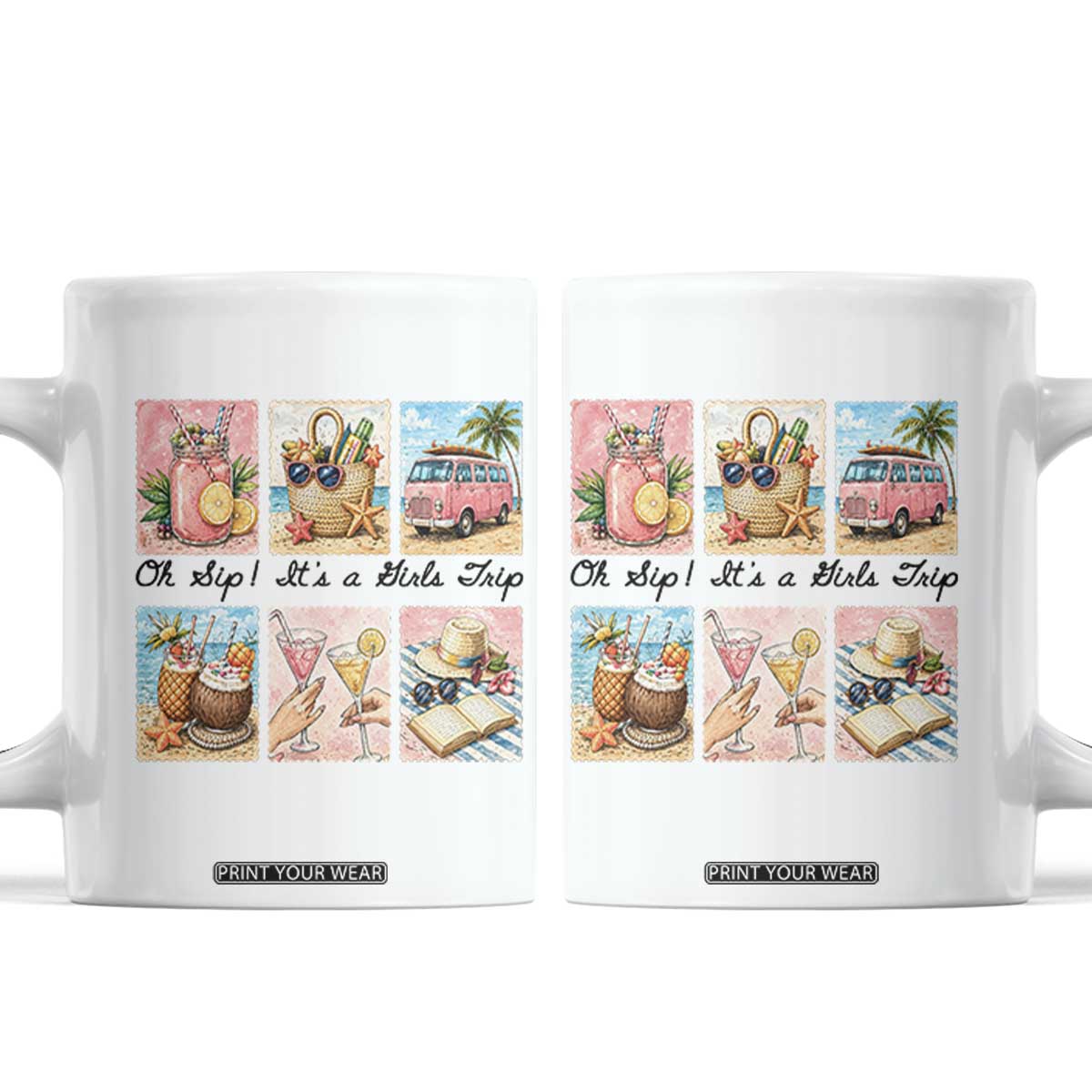 Oh Sip It Is A Girls Trip Coffee Mug Beach Trip Best Friends Gift