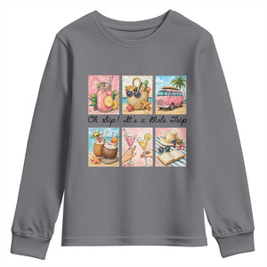 Oh Sip It Is A Girls Trip Youth Sweatshirt Beach Trip Best Friends Gift TS12 Charcoal Print Your Wear