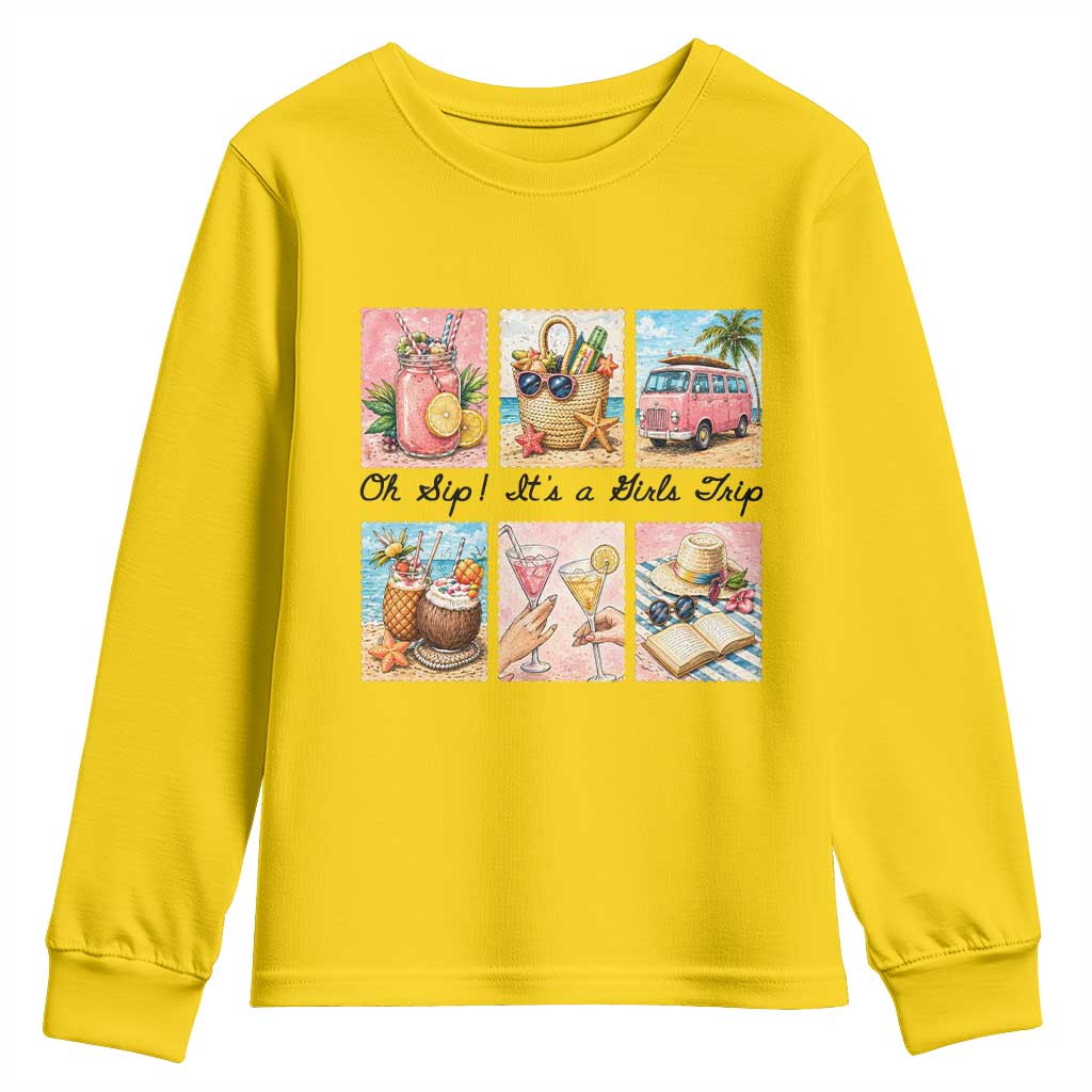 Oh Sip It Is A Girls Trip Youth Sweatshirt Beach Trip Best Friends Gift TS12 Daisy Print Your Wear