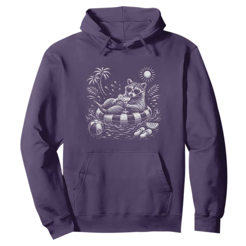 Funny Beach Vacation Trash Panda Hoodie Summer Raccoon Graphic TS12 Purple Print Your Wear