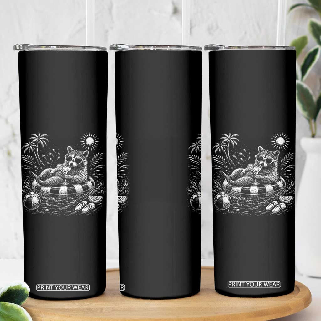 Funny Beach Vacation Trash Panda Skinny Tumbler Summer Raccoon Graphic TS12 Print Your Wear
