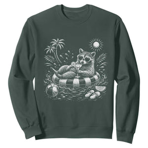 Funny Beach Vacation Trash Panda Sweatshirt Summer Raccoon Graphic