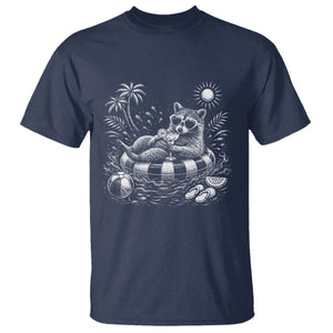 Funny Beach Vacation Trash Panda T Shirt Summer Raccoon Graphic TS12 Navy Print Your Wear
