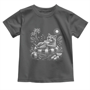 Funny Beach Vacation Trash Panda Toddler T Shirt Summer Raccoon Graphic TS12 Dark Heather Print Your Wear