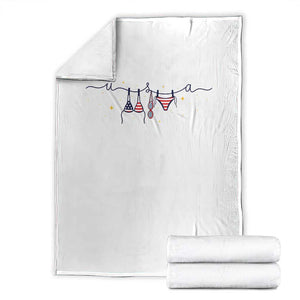 Patriotic American Flag Bikini Throw Blanket USA Summer Vacation Gift TS12 White Print Your Wear