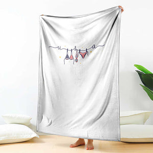 Patriotic American Flag Bikini Throw Blanket USA Summer Vacation Gift TS12 Print Your Wear