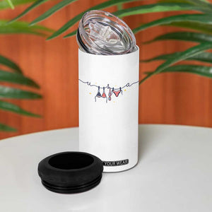 Patriotic American Flag Bikini 4 in 1 Can Cooler Tumbler USA Summer Vacation Gift TS12 Print Your Wear