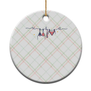 Patriotic American Flag Bikini Ceramic Ornament USA Summer Vacation Gift TS12 1pc Christmas Plaid Print Your Wear