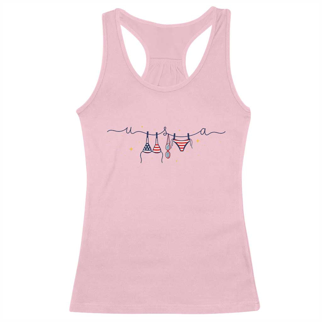 Patriotic American Flag Bikini Racerback Tank Top USA Summer Vacation Gift TS12 Light Pink Print Your Wear