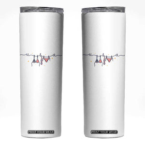 Patriotic American Flag Bikini Skinny Tumbler USA Summer Vacation Gift TS12 White Print Your Wear