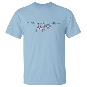 Patriotic American Flag Bikini T Shirt USA Summer Vacation Gift TS12 Light Blue Print Your Wear