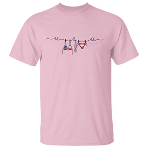 Patriotic American Flag Bikini T Shirt USA Summer Vacation Gift TS12 Light Pink Print Your Wear