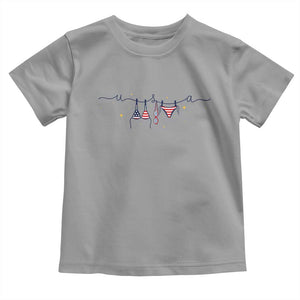 Patriotic American Flag Bikini Toddler T Shirt USA Summer Vacation Gift TS12 Sport Gray Print Your Wear