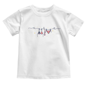 Patriotic American Flag Bikini Toddler T Shirt USA Summer Vacation Gift TS12 White Print Your Wear