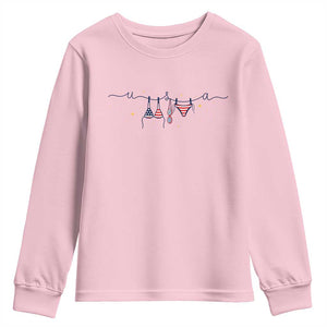 Patriotic American Flag Bikini Youth Sweatshirt USA Summer Vacation Gift TS12 Light Pink Print Your Wear