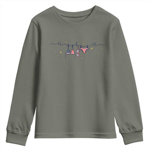 Patriotic American Flag Bikini Youth Sweatshirt USA Summer Vacation Gift TS12 Military Green Print Your Wear