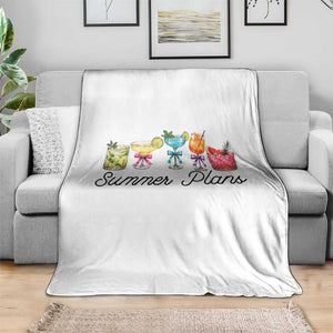 Funny Summer Plans Throw Blanket Refreshing Tropical Cocktail Lover Gift
