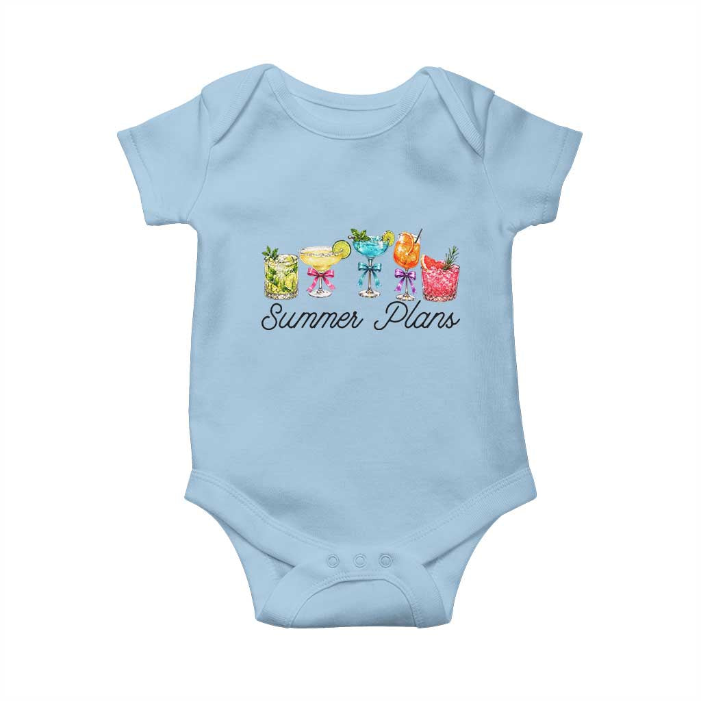 Funny Summer Plans Baby Onesie Refreshing Tropical Cocktail Lover Gift TS12 Light Blue Print Your Wear