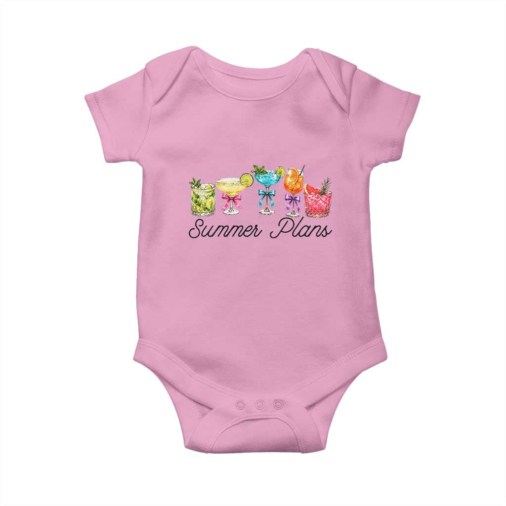 Funny Summer Plans Baby Onesie Refreshing Tropical Cocktail Lover Gift TS12 Light Pink Print Your Wear