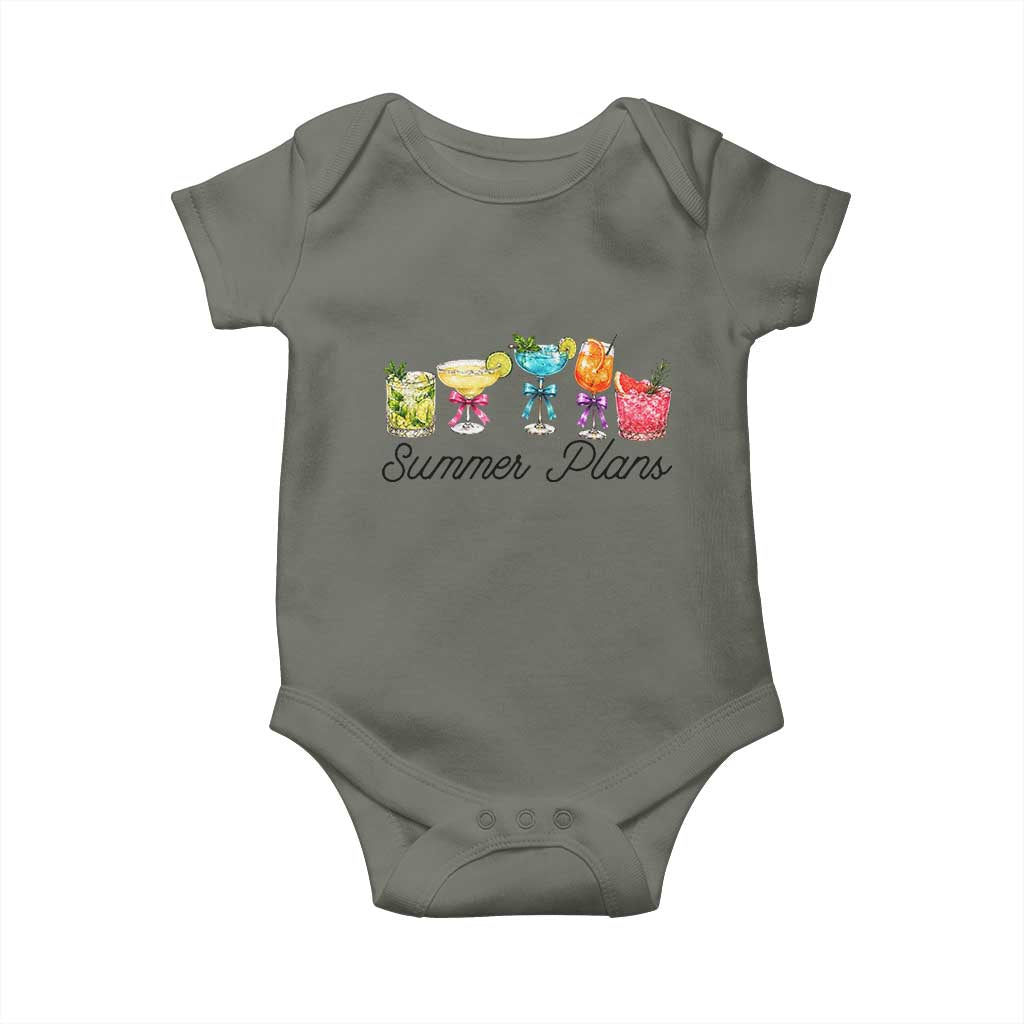 Funny Summer Plans Baby Onesie Refreshing Tropical Cocktail Lover Gift TS12 Military Green Print Your Wear