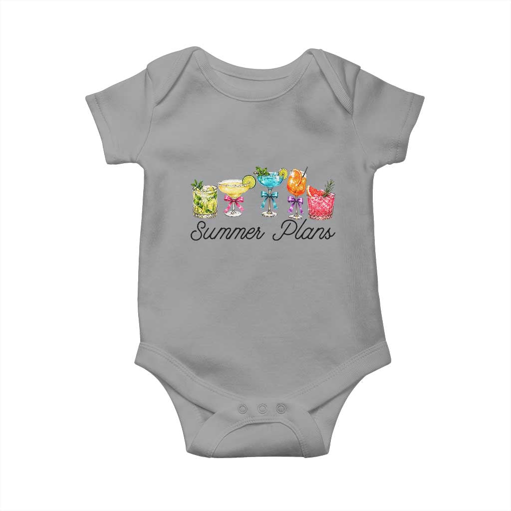 Funny Summer Plans Baby Onesie Refreshing Tropical Cocktail Lover Gift TS12 Sport Gray Print Your Wear