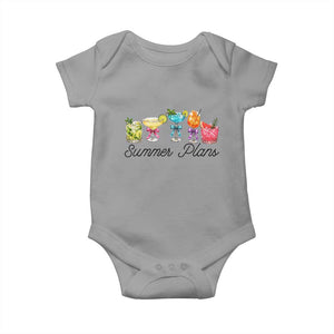 Funny Summer Plans Baby Onesie Refreshing Tropical Cocktail Lover Gift TS12 Sport Gray Print Your Wear