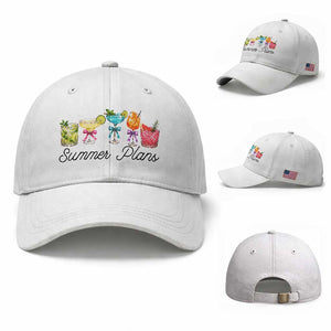 Funny Summer Plans Baseball Cap Refreshing Tropical Cocktail Lover Gift