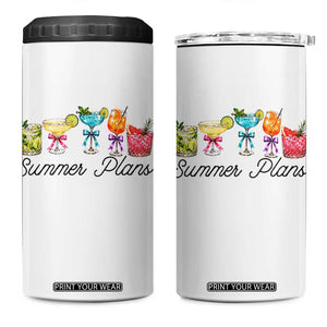 Funny Summer Plans 4 in 1 Can Cooler Tumbler Refreshing Tropical Cocktail Lover Gift TS12 One Size: 16 oz White Print Your Wear