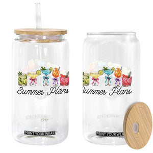 Funny Summer Plans Glass Can Refreshing Tropical Cocktail Lover Gift