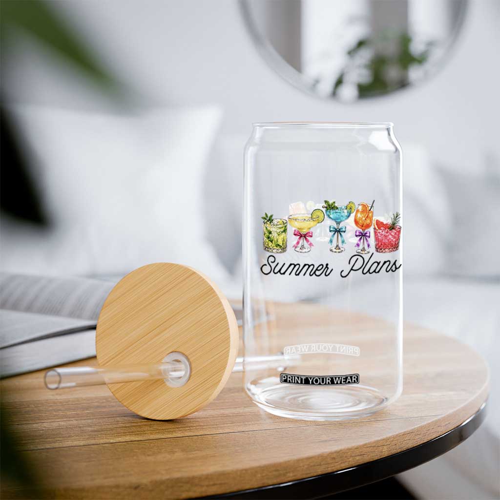 Funny Summer Plans Glass Can Refreshing Tropical Cocktail Lover Gift