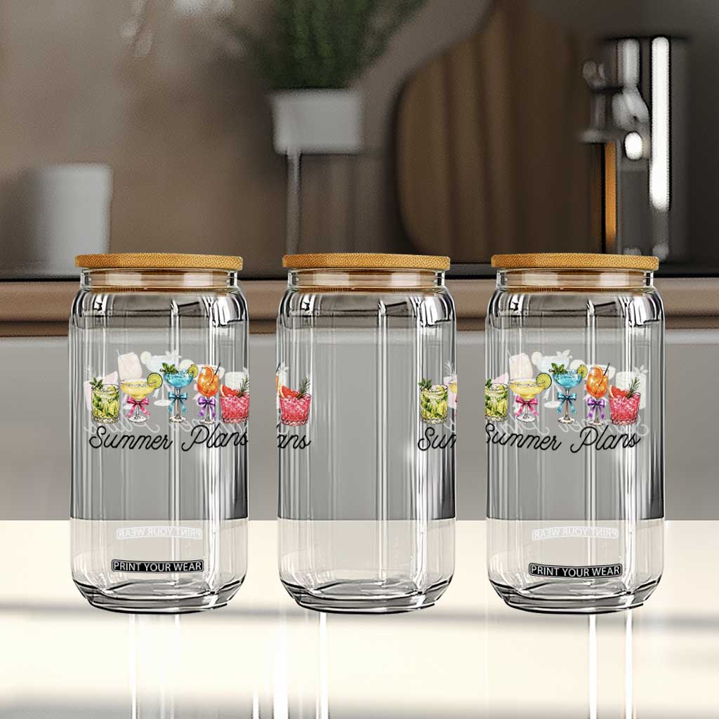 Funny Summer Plans Glass Can Refreshing Tropical Cocktail Lover Gift