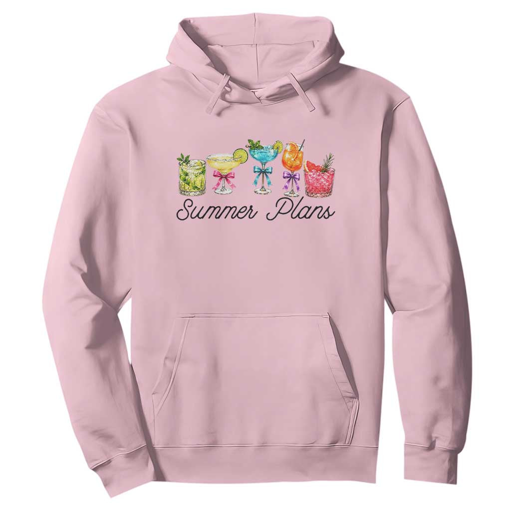 Funny Summer Plans Hoodie Refreshing Tropical Cocktail Lover Gift TS12 Light Pink Print Your Wear